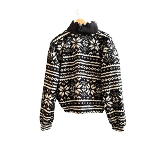 NEW DSG Women's S Quarter Zip Fair Isle Fleece, Black & White MSRP $65 - Picture 2 of 3